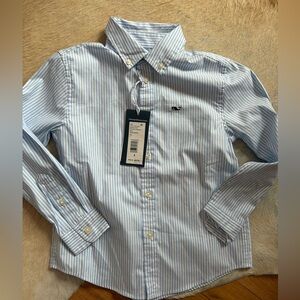NWT Vineyard Vines Kids Light Blue and White Striped Button Down Shirt